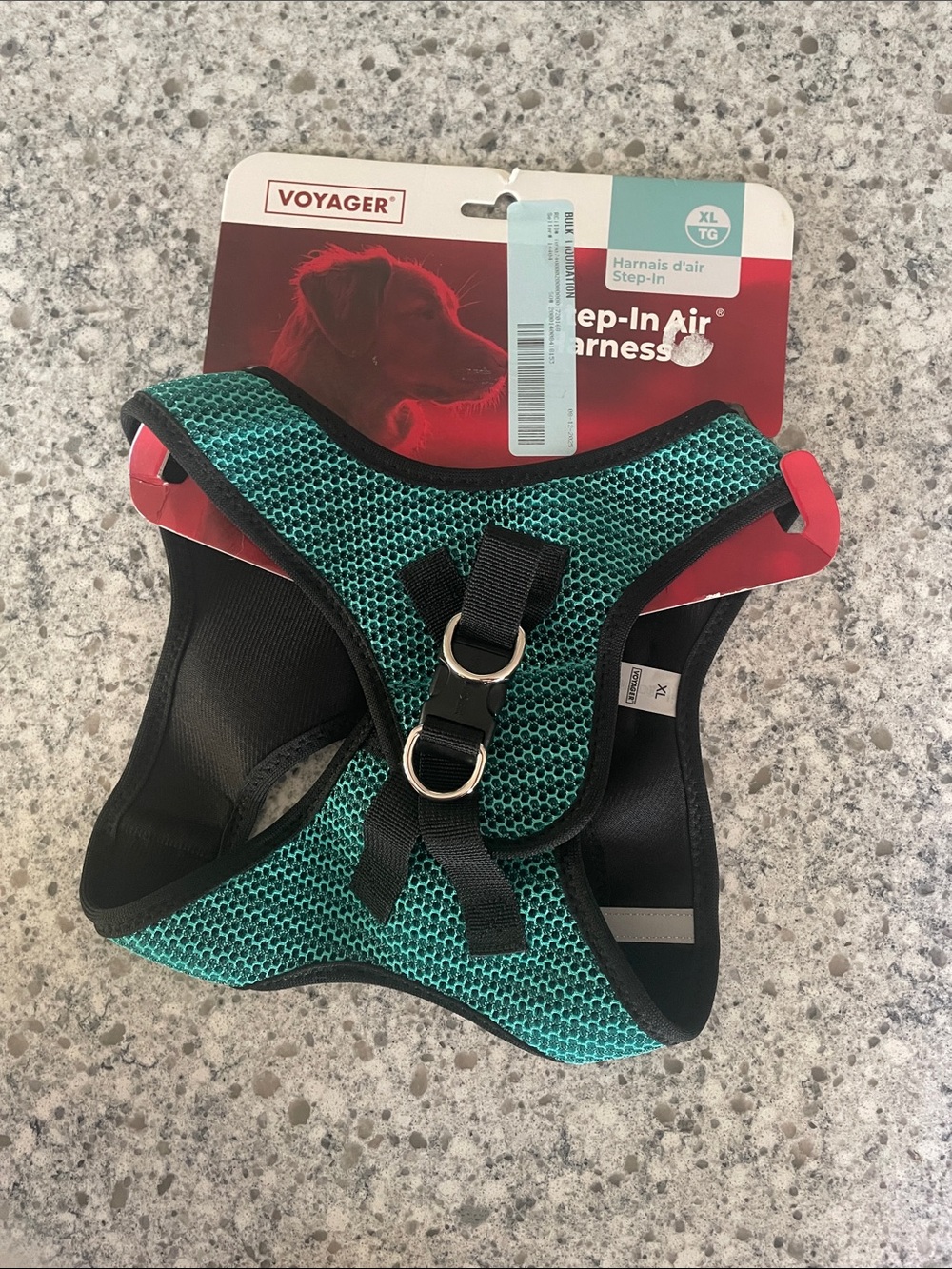 imaginary voyage Teal Mesh Step-In Dog Harness with Black Trim - XL